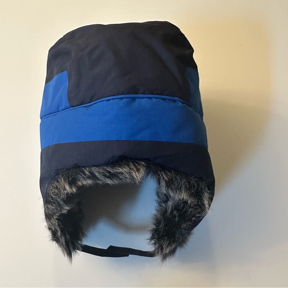 The Childrens Place Trapper Hat Faux Fur Ear Flap 4T-5T Navy